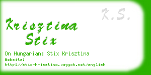 krisztina stix business card